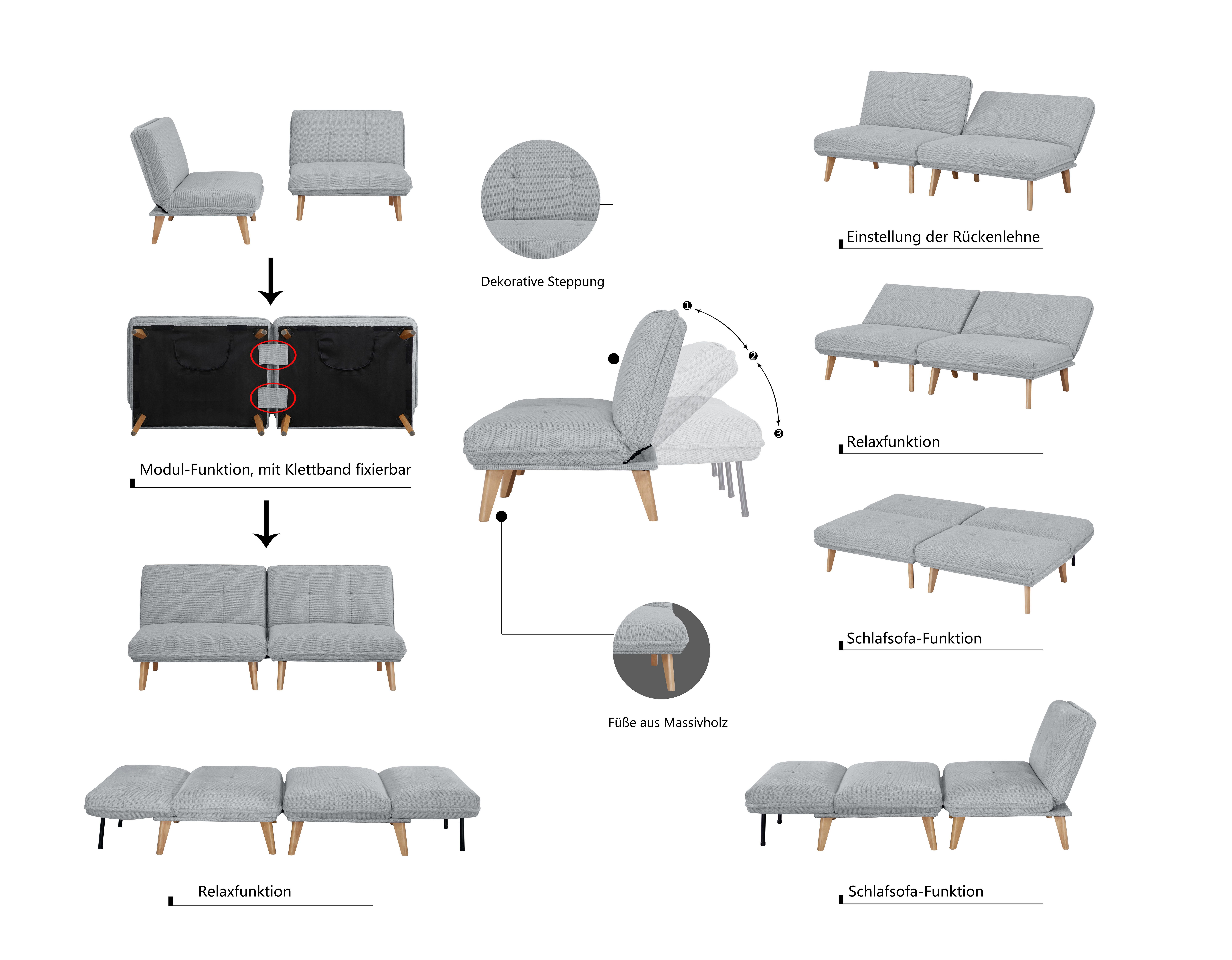 INOSIGN Sessel DELANEY Schlafsofa | Grau