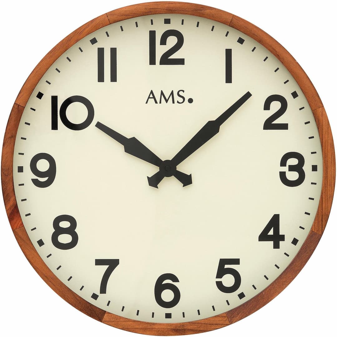 AMS Wanduhr W9535 | Holztöne