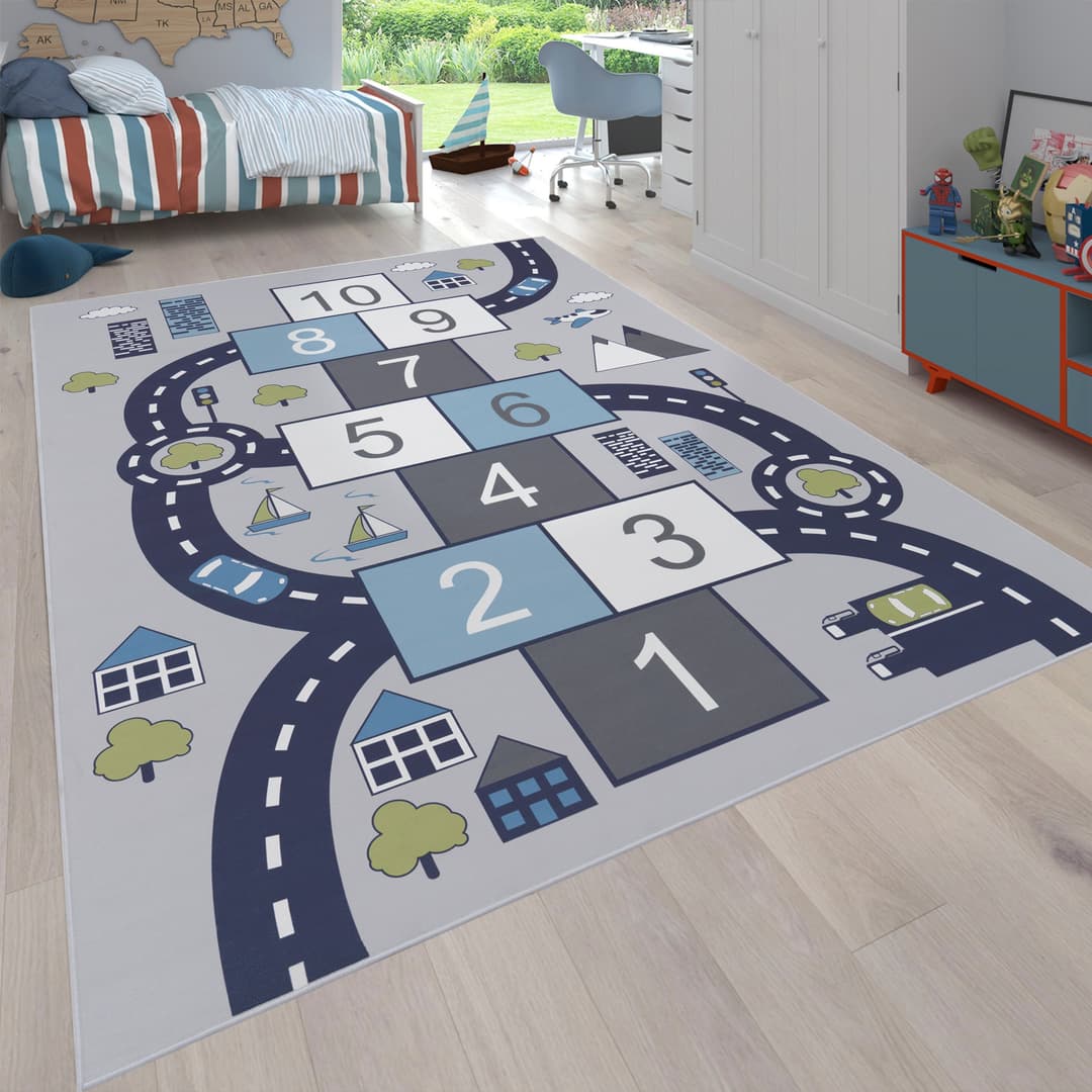 Paco Home Bino 565 Kinderteppich | Grau