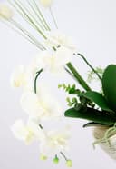 Kunstblume Arrangement Orchidee/Gras | Weiß 3