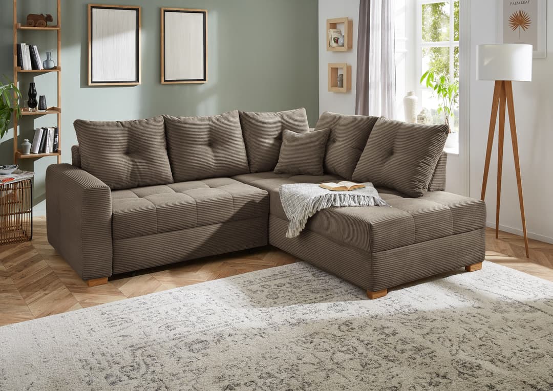 Jockenhöfer Gruppe Ecksofa Heidelberg L-Form | Braun