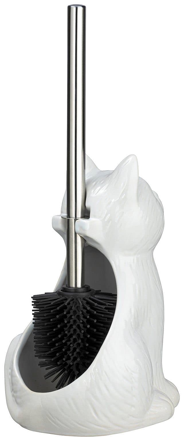 WENKO WC-Garnitur Cat Weiß, Keramik | Weiß