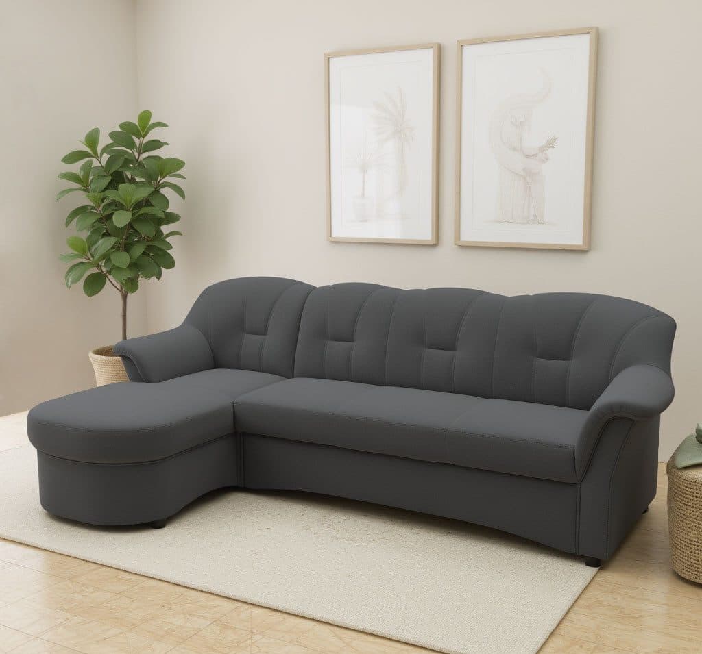 DOMO collection Ecksofa Flores Schlafsofa | Grau