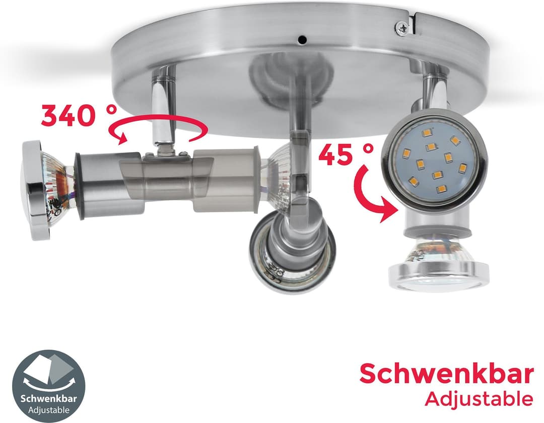 B.K.Licht LED Deckenspot Aurel | Silber