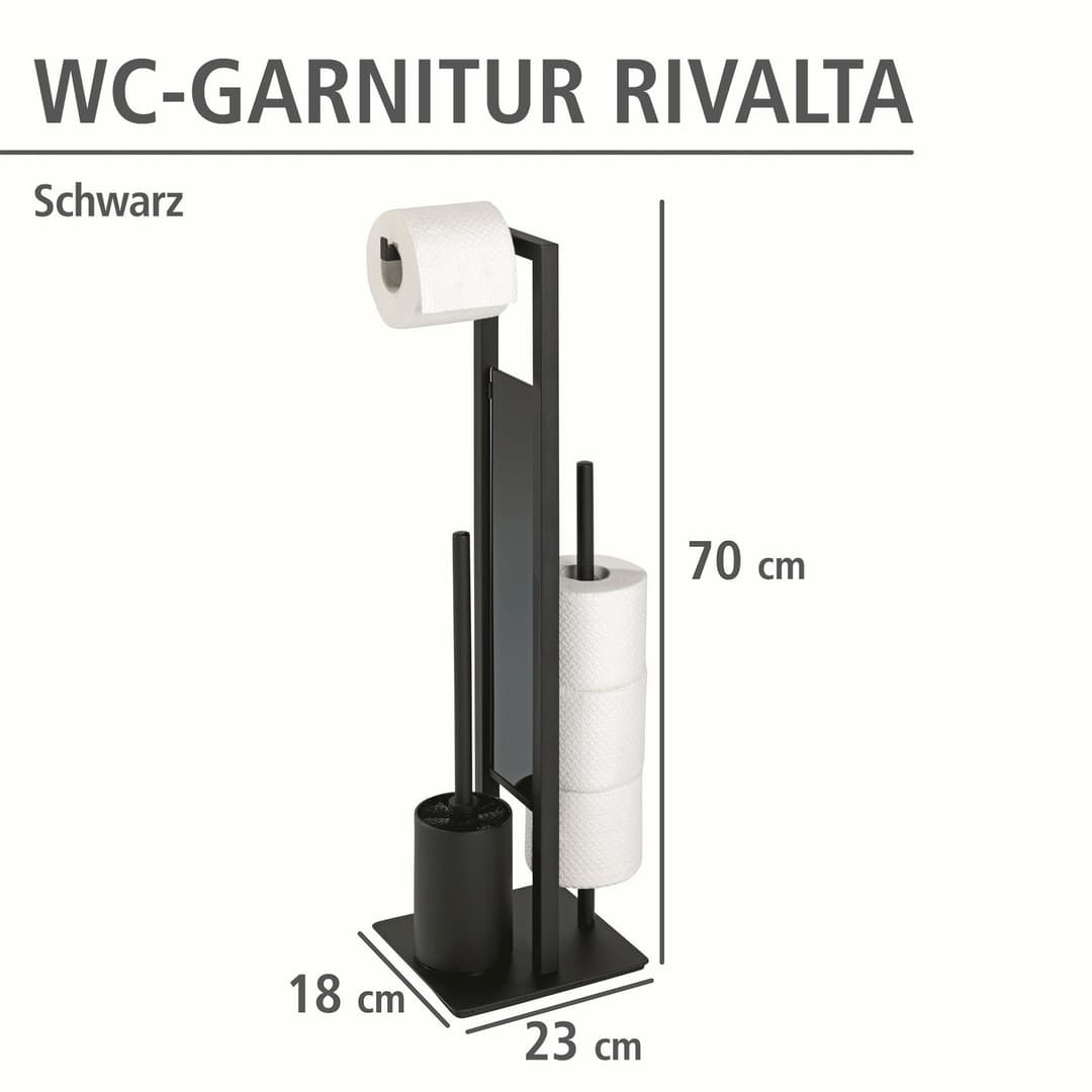 WENKO WC-Garnitur Rivalta | Schwarz