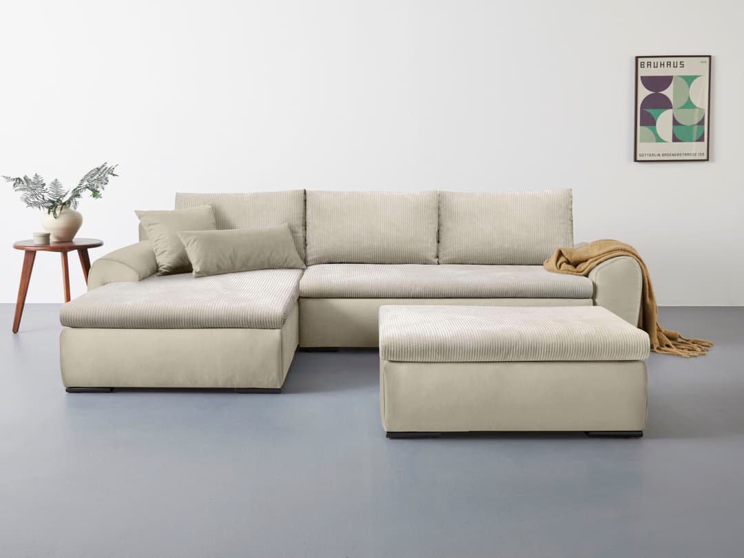 Home affaire Ecksofa Win L-Form | Beige