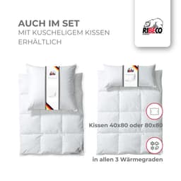 RIBECO Federbettdecke + Federkissen Laram | Weiß