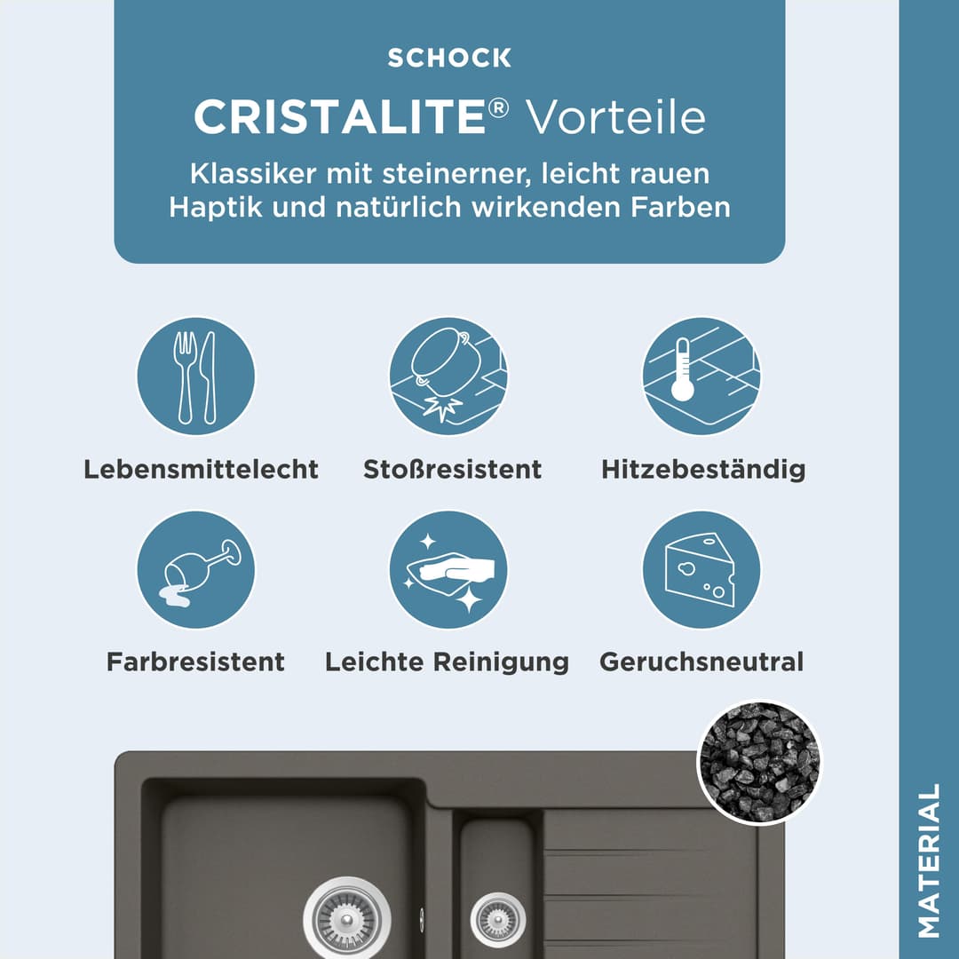 Schock Granitspüle Typos DS | Grau