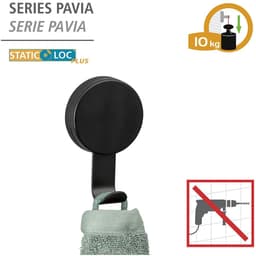 WENKO Wandhaken Static-Loc® Plus Pavia | Schwarz