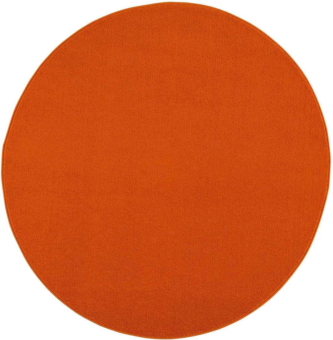 Sanat Teppich Uni, rund | Orange