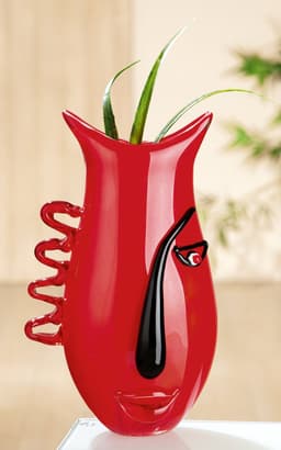 GILDE GLAS art Tischvase Red Vase | Rot