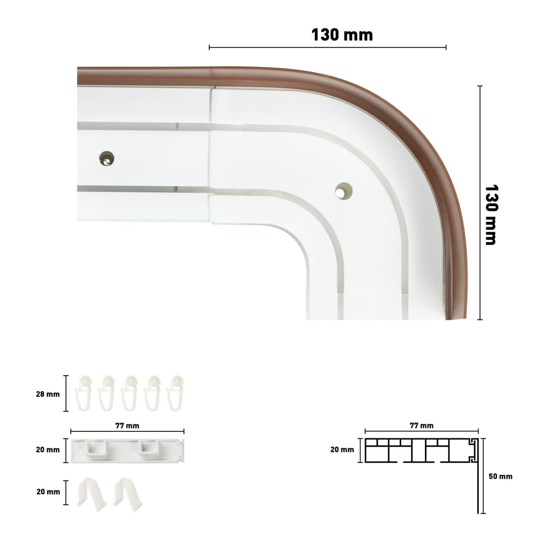 SN DECO GROUP Vorhangschiene SH2 | Schwarz