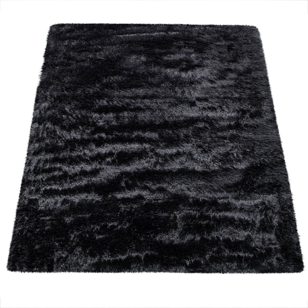 Paco Home Hochflor-Teppich Silky 591 | Schwarz