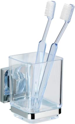 WENKO Zahnputzbecher Vacuum-Loc® Modell Quadro | Schwarz