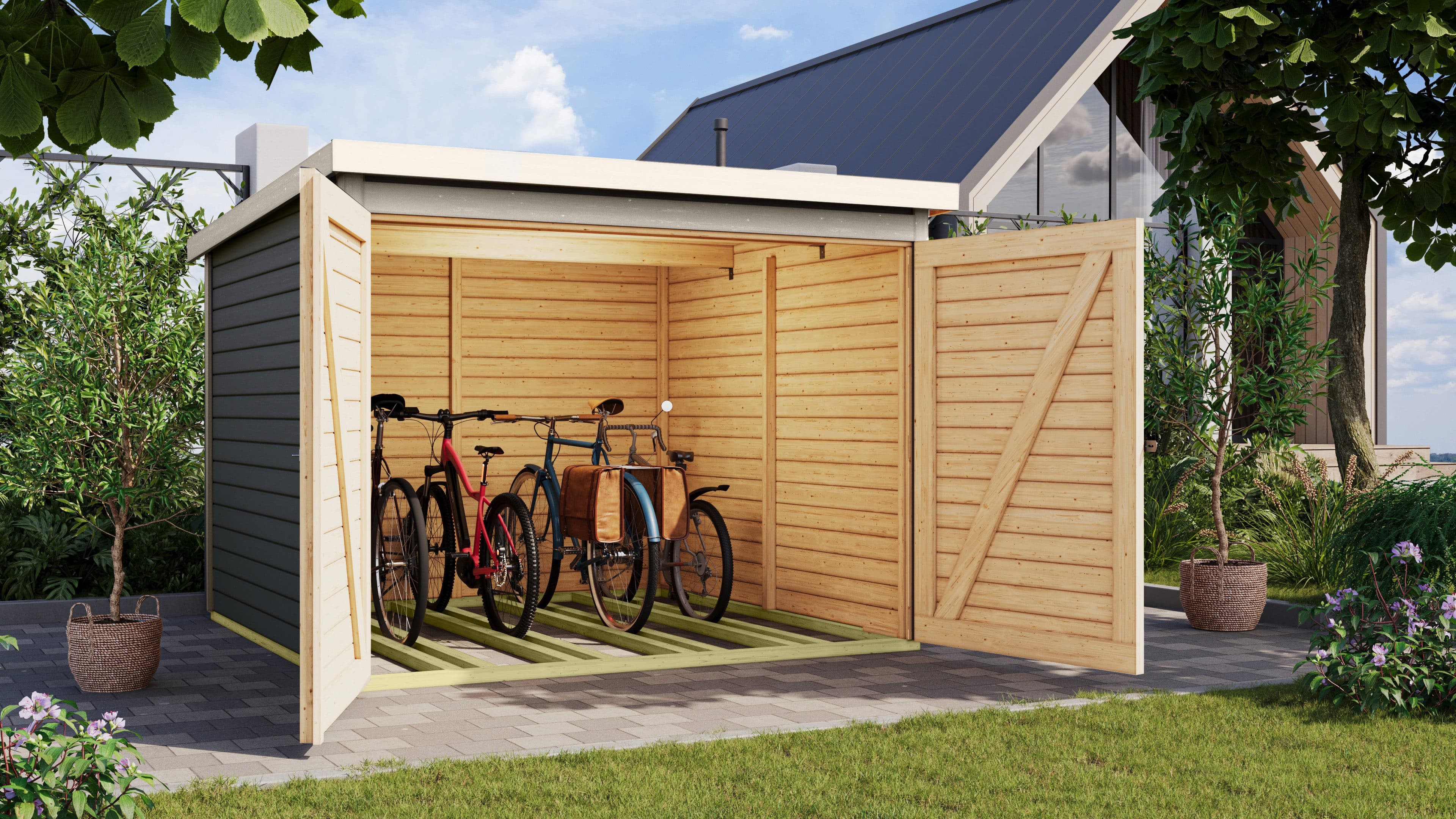 Karibu Fahrradbox Fahrradgarage 4 | Grau