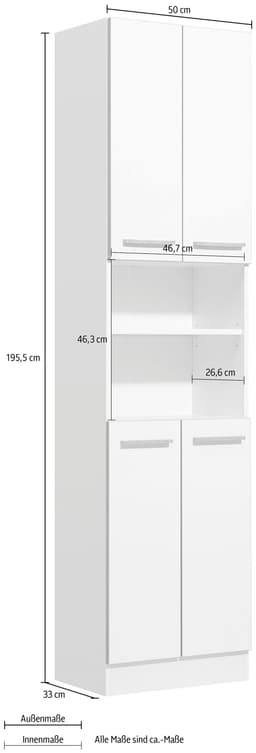Saphir Hochschrank Quickset 953 | Weiß