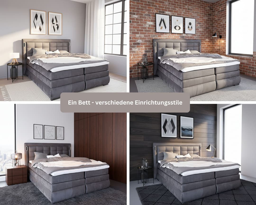 OTTO home Boxspringbett MIVVA | Grau