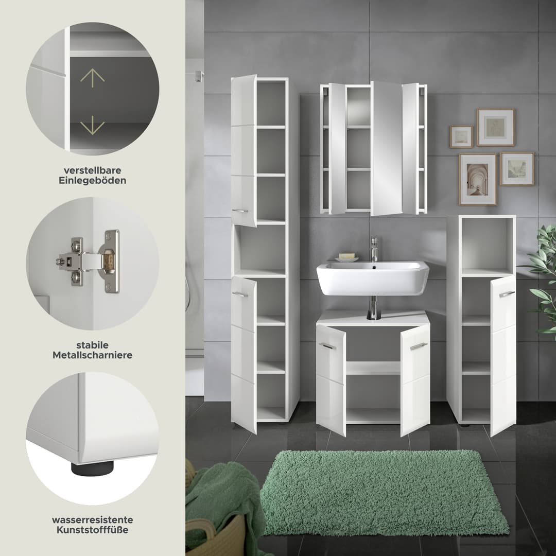 welltime Badezimmer-Set Florenz | Weiß