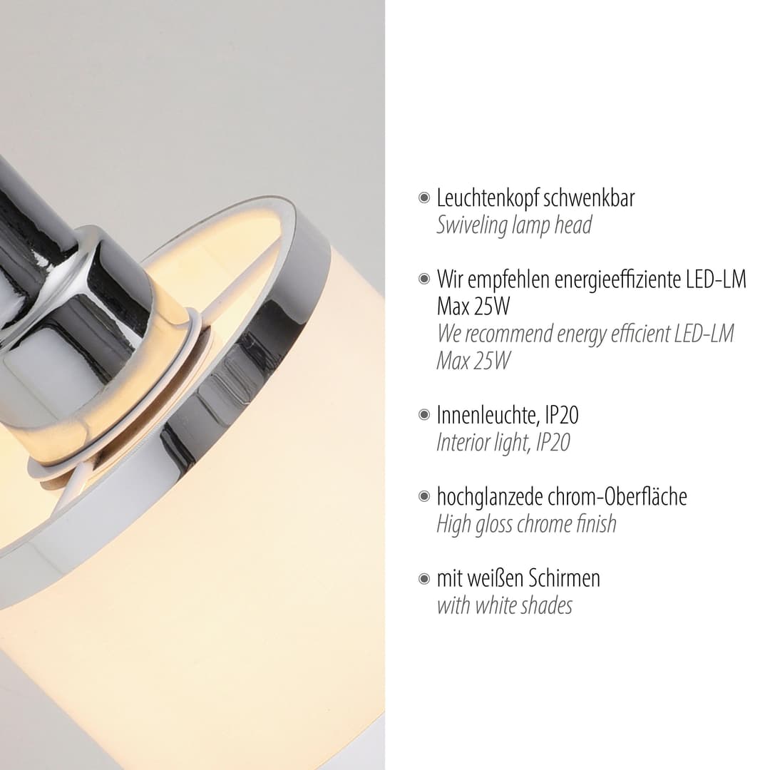 JUST LIGHT Wandleuchte ACCOR | Silber
