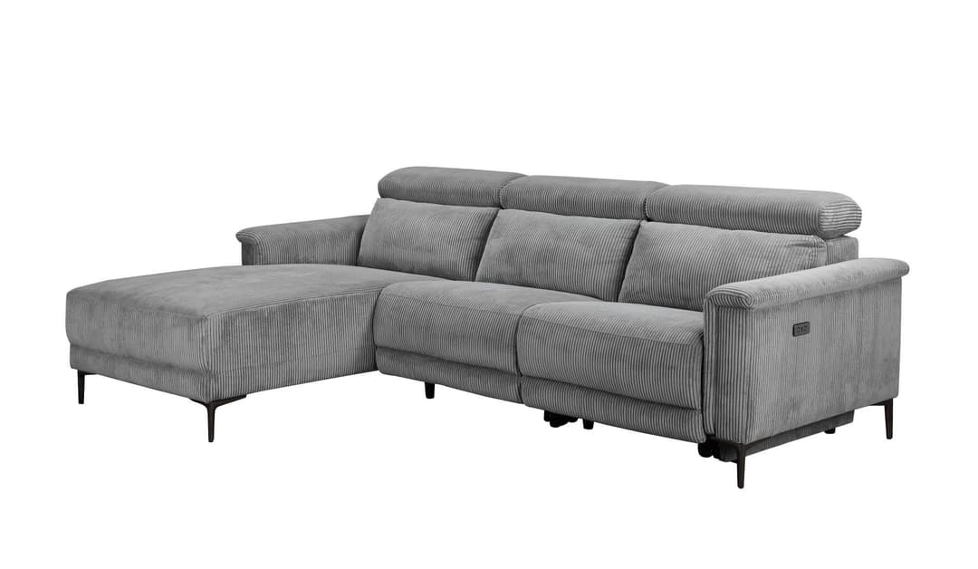 OTTO home Ecksofa LUND Cord | Grau