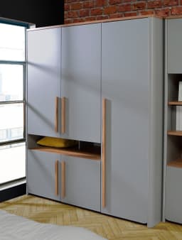 FORTE Kleiderschrank Surfino | Grau