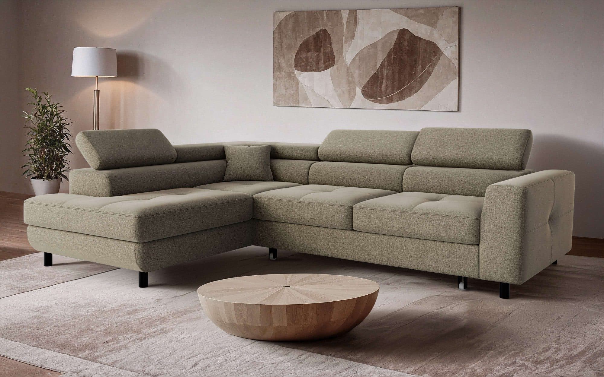 OTTO home Ecksofa AADEN Schlafsofa 254 cm | Braun