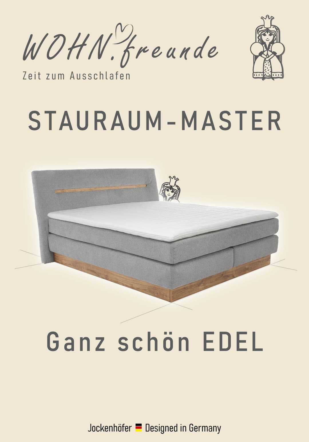 Jockenhöfer Gruppe Boxspringbett Nika 180x200cm | Grau