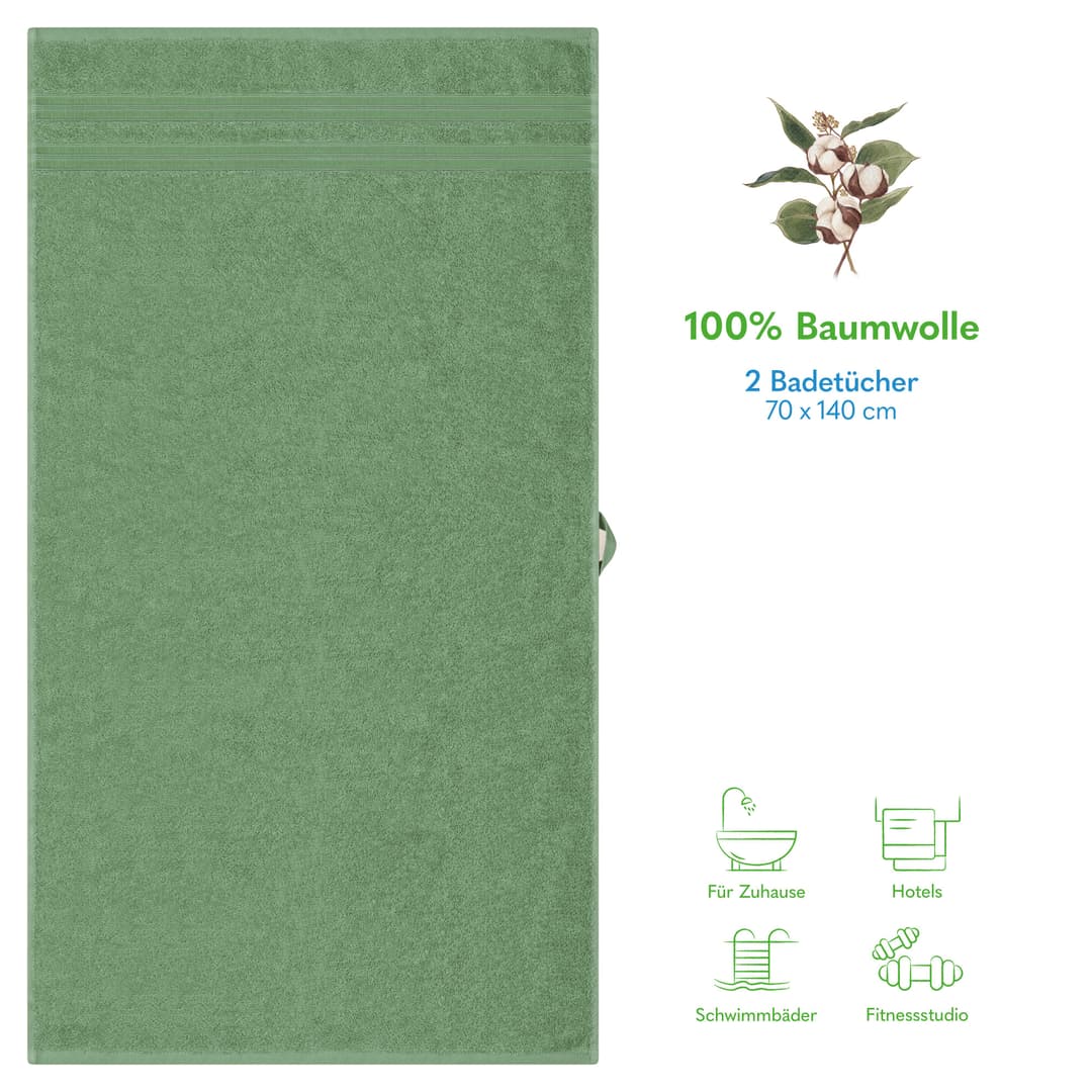 HAMMETEX Duschtuch 2er Set | Grün
