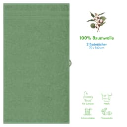 HAMMETEX Duschtuch 2er Set | Grün
