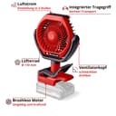 Einhell Akku-Ventilator GC-CF 18/110 Li-Solo | Rot 2