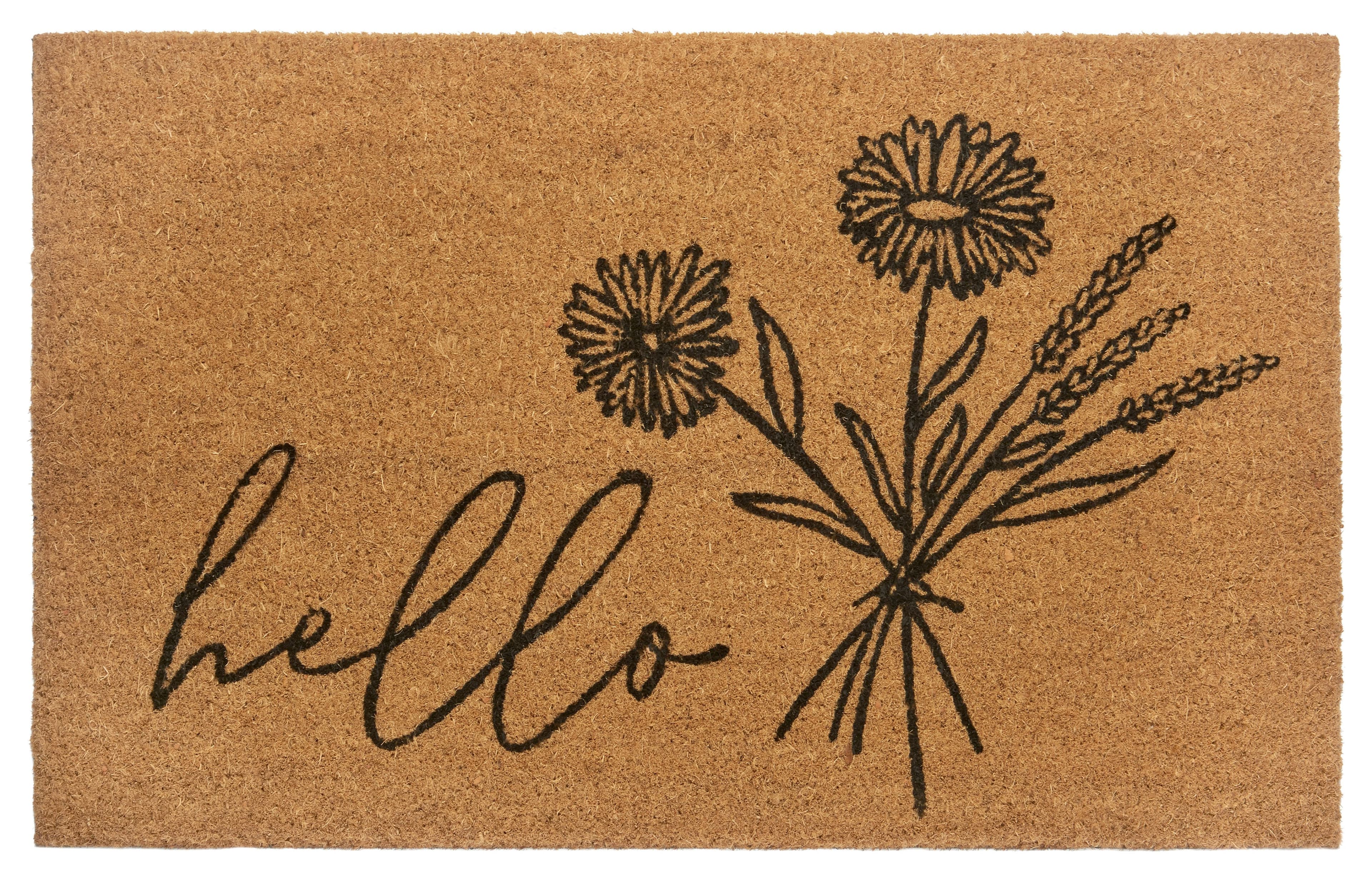 HANSE Home Fußmatte Hello & Flowers | Braun