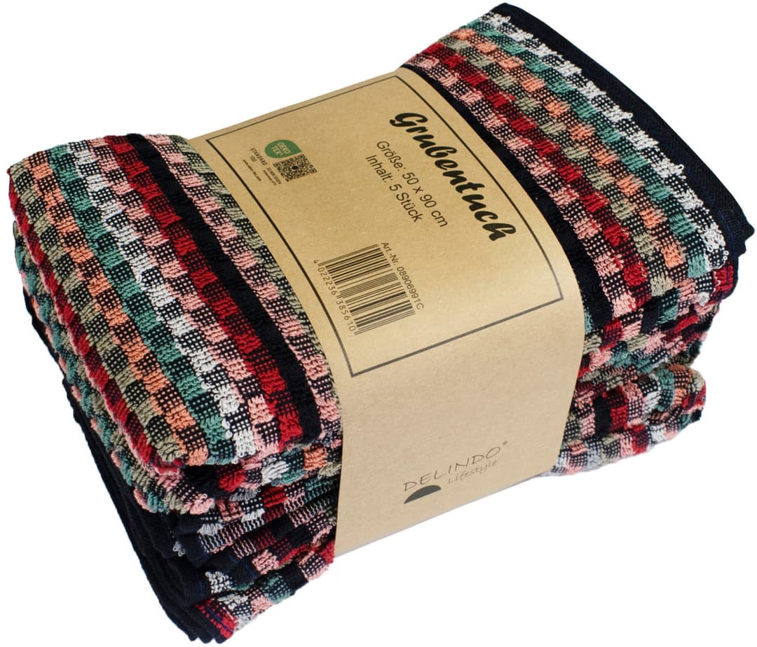 Delindo Lifestyle Handtuch Frottier Grubentuch | Mehrfarbig