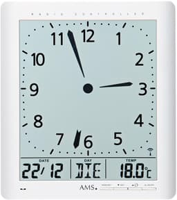 AMS Funkwanduhr F5896 | Weiß
