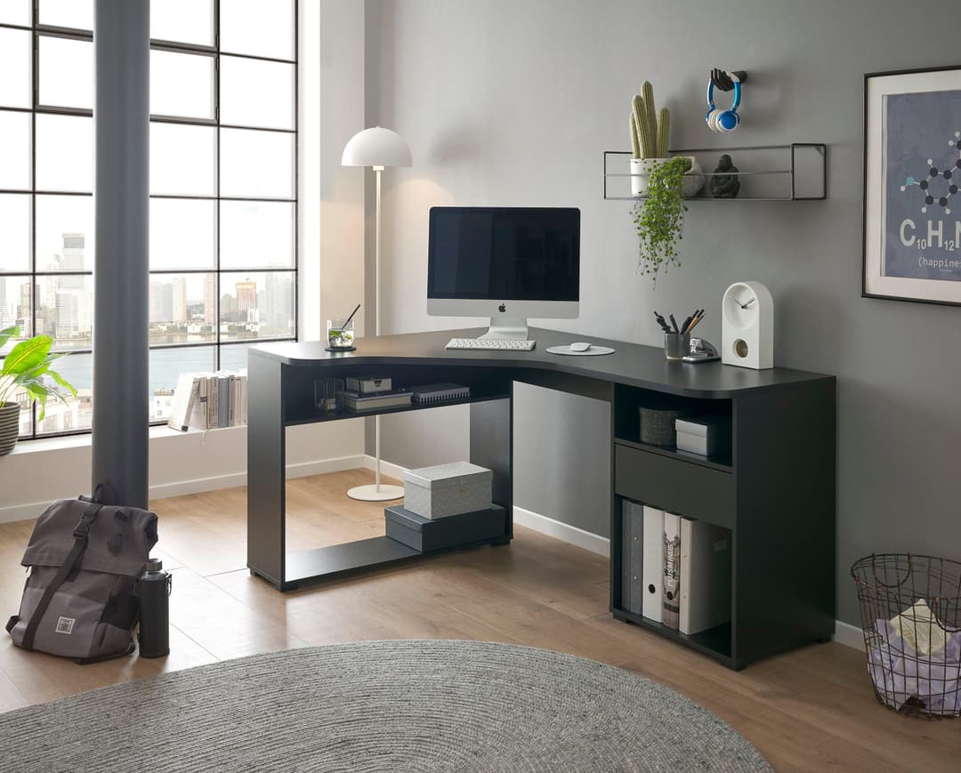 BEGA OFFICE Eckschreibtisch BC3155 | Schwarz
