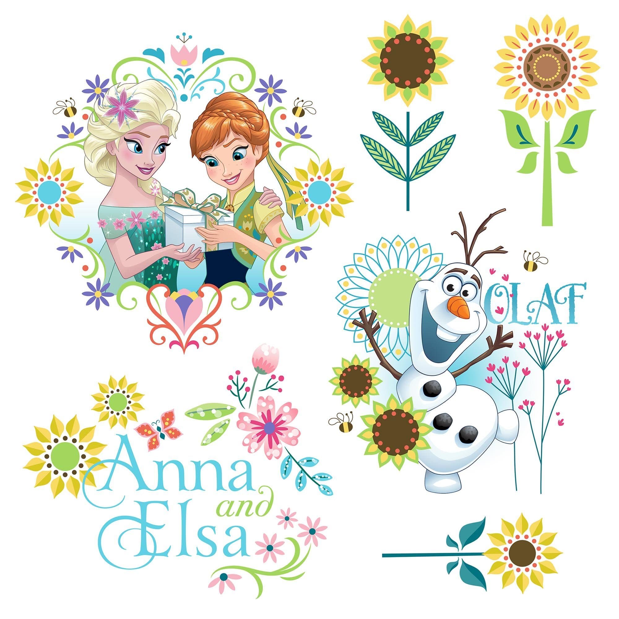 Komar Fensterbild Disney Frozen Flower | Mehrfarbig