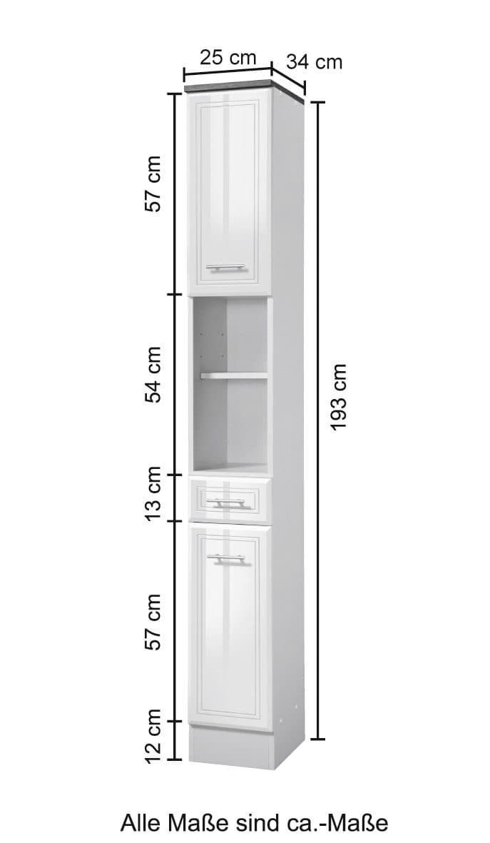 welltime Hochschrank Neapel | Weiß