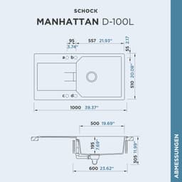 Schock Granitspüle Manhattan D-100L | Schwarz