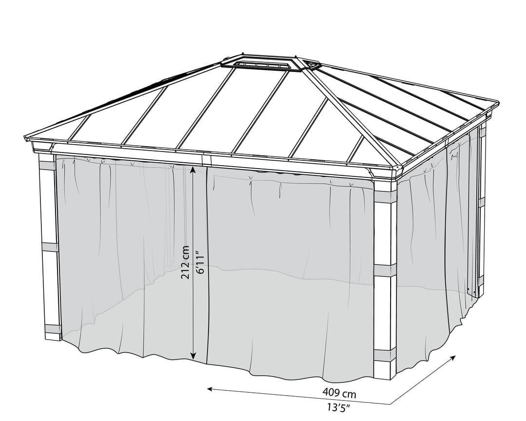 Palram - Canopia Dallas Garden Gazebo Netting Set | Grau