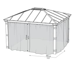 Palram - Canopia Dallas Garden Gazebo Netting Set | Grau