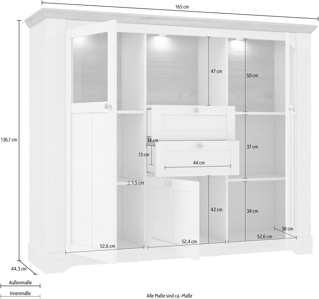 FORTE Highboard Iloppa | Holztöne