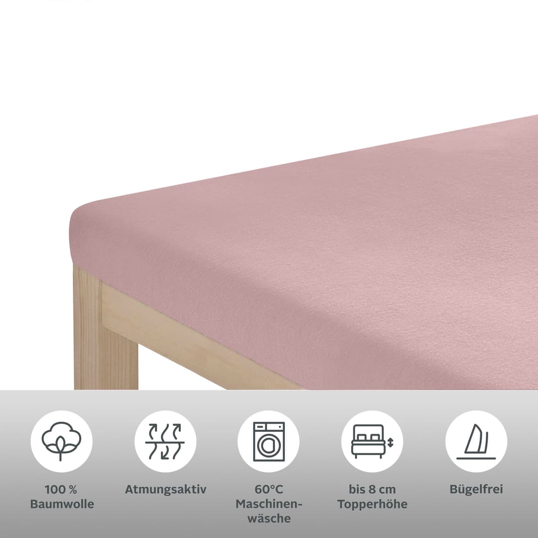 OTTO home Spannbettlaken Topper Basic | Rosa