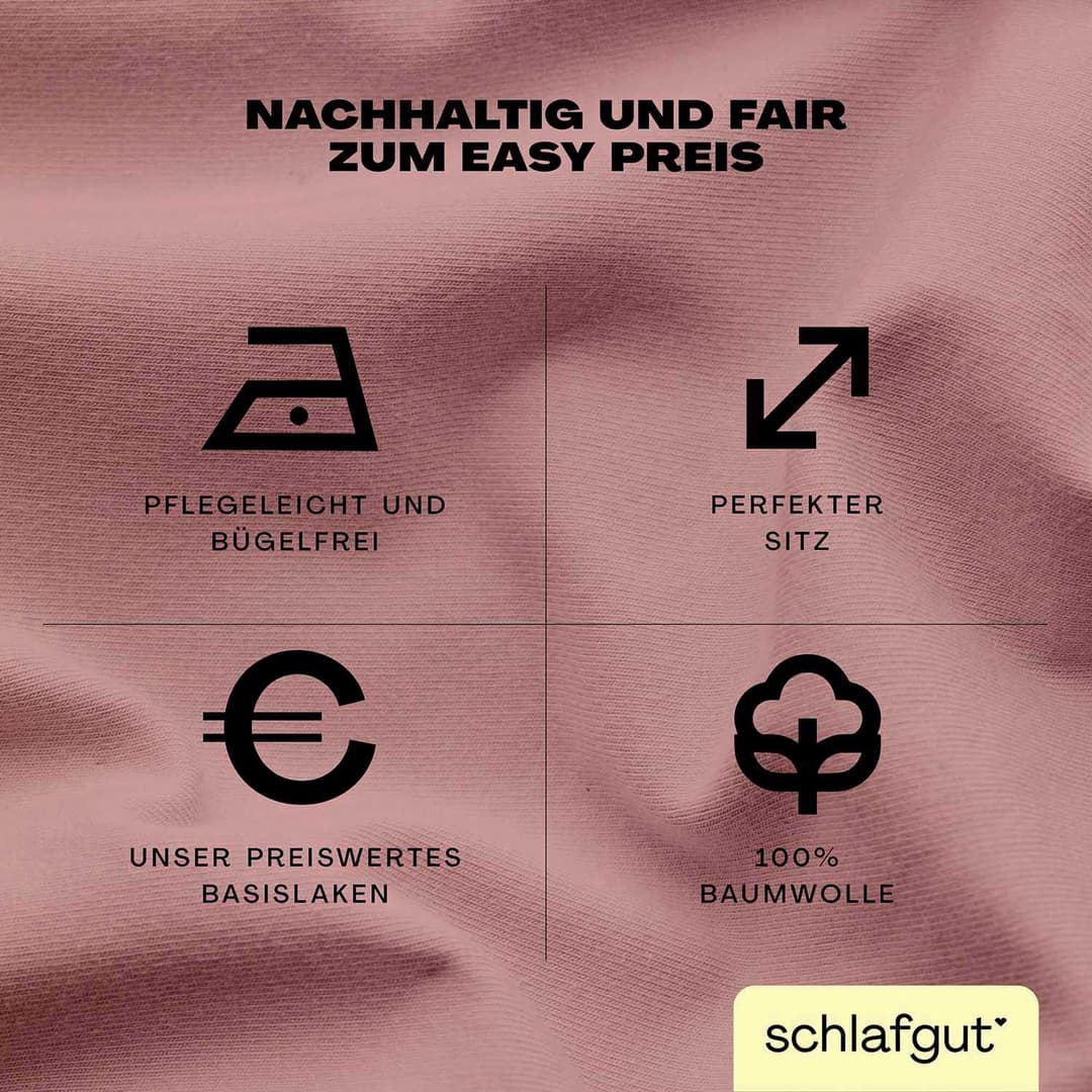 Schlafgut EASY JERSEY Spannbettlaken | Rosa