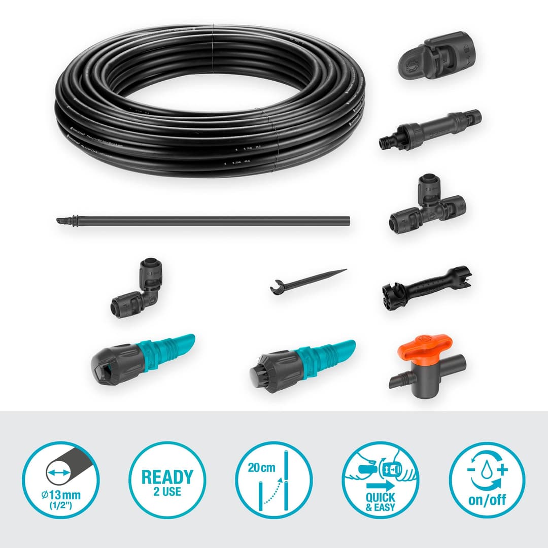 GARDENA Bewässerungssystem Tropfbewässerung Set | Schwarz
