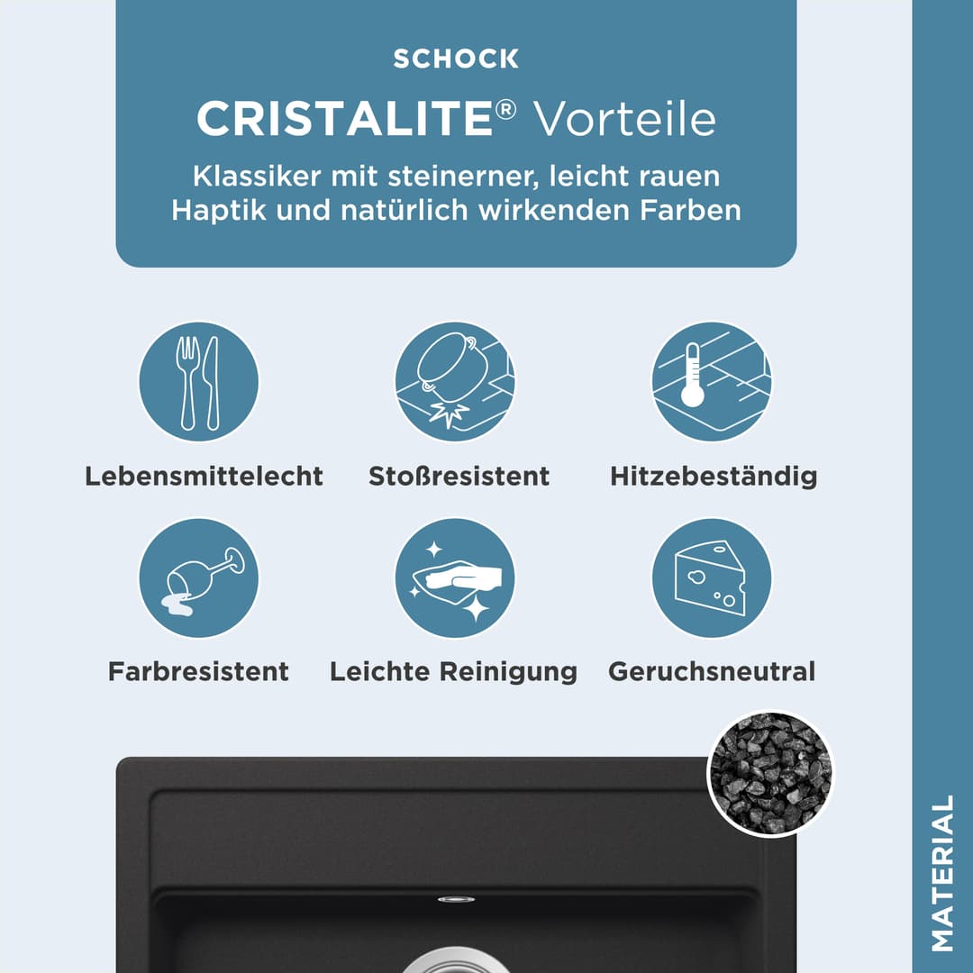 Schock Granitspüle Oslo | Schwarz