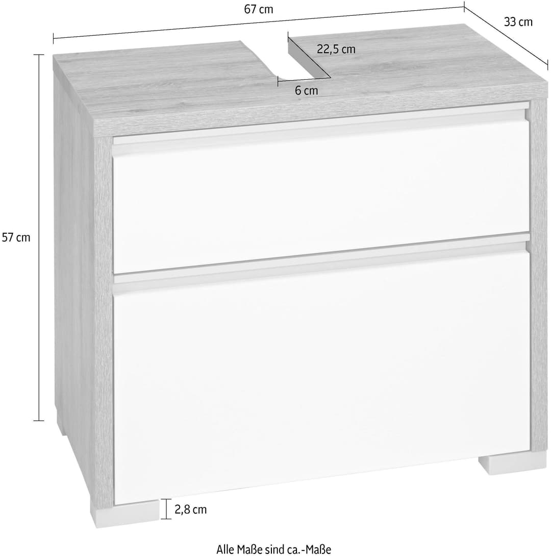 Schildmeyer Waschbeckenunterschrank Bello Breite 67 cm | Holztöne
