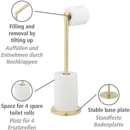 WENKO Toilettenpapierhalter 2in1 | Gold
