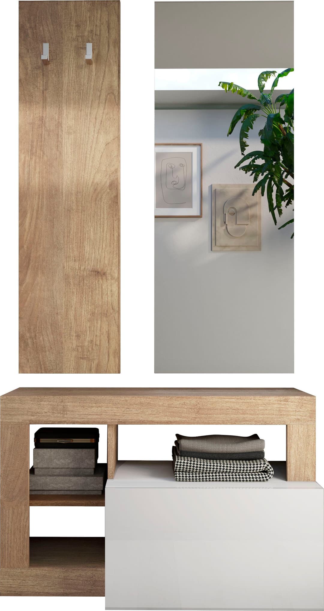 Home affaire Garderobenpaneel Hamburg | Holztöne