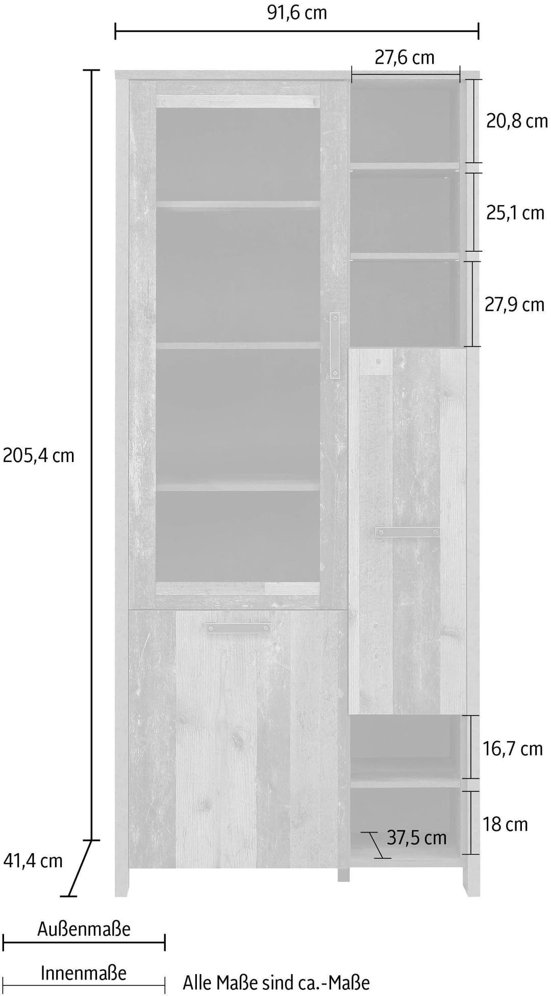 FORTE Highboard Clif | Braun