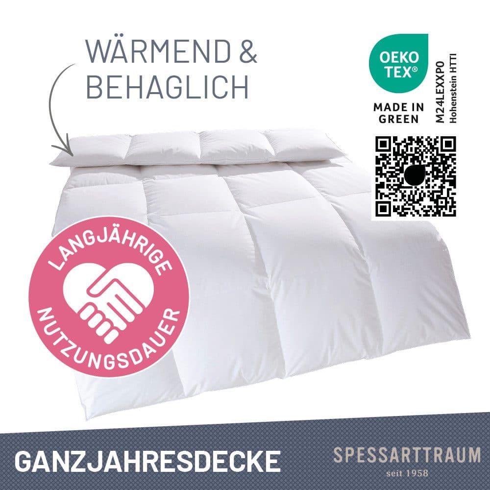SPESSARTTRAUM Gänsedaunenbettdecke Premium**** | Weiß