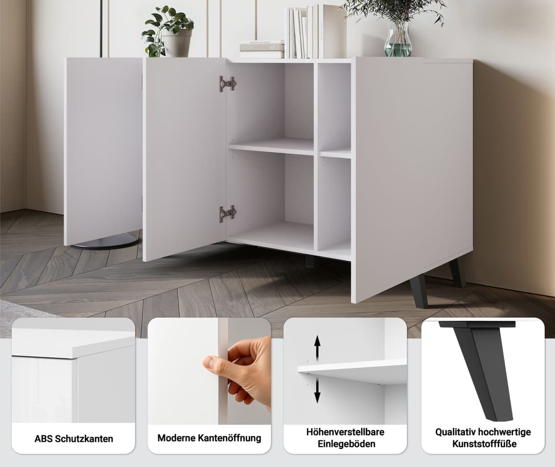 Home affaire Sideboard PHUKET II | Schwarz
